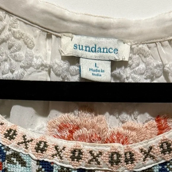 Sundance Melody Peasant Floral Embroidered Blouse Johnny Boho Lace Popover Top - Picture 10 of 12